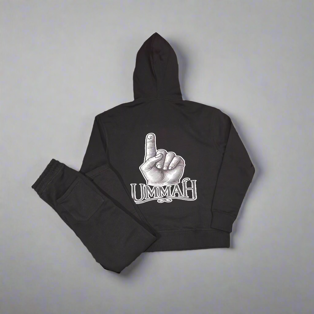 1 Ummah 1 God- Adults Hoodie with Sweat Pants