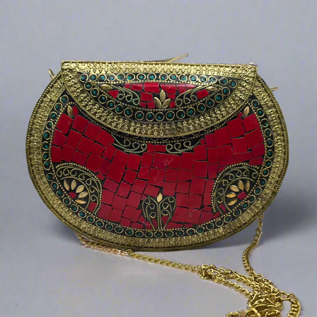 Hand Crafted Vintage Handmade Metal Purse - Large