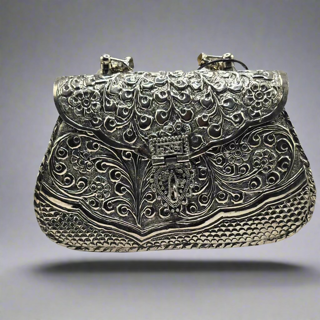 Hand Crafted Vintage Handmade Metal Purse - Large