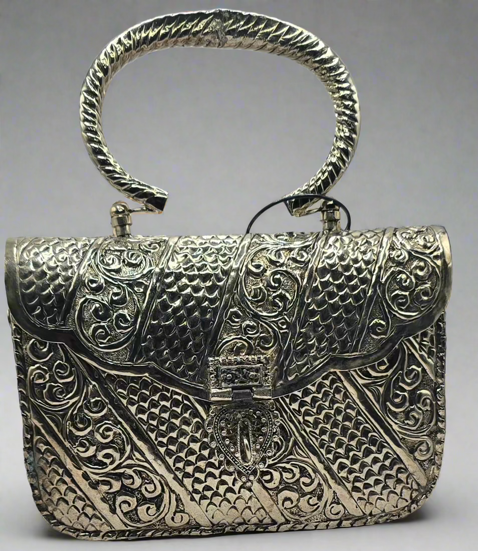 Hand Crafted Vintage Handmade Metal Purse - Large