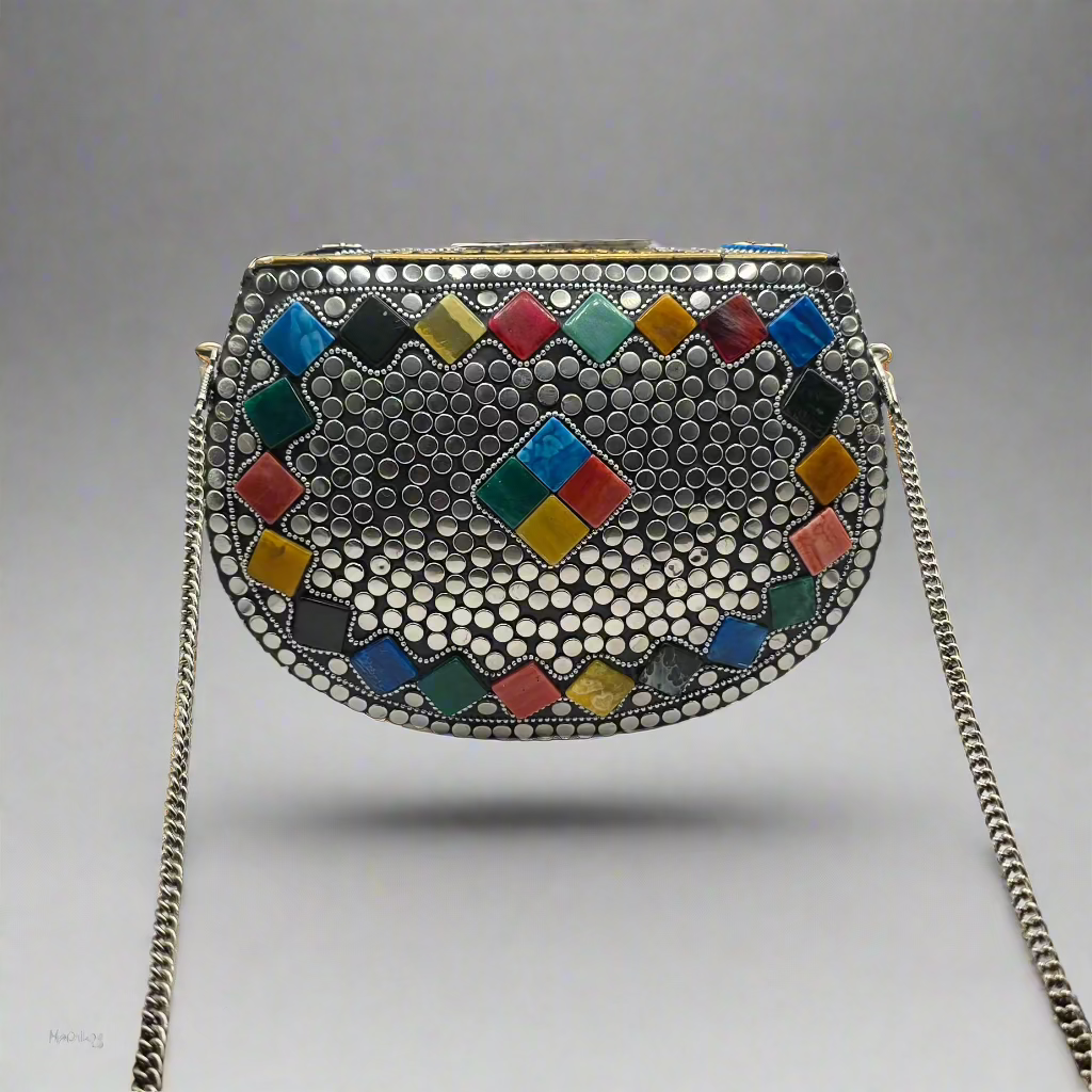 Hand Crafted Vintage Handmade Metal Purse - Large