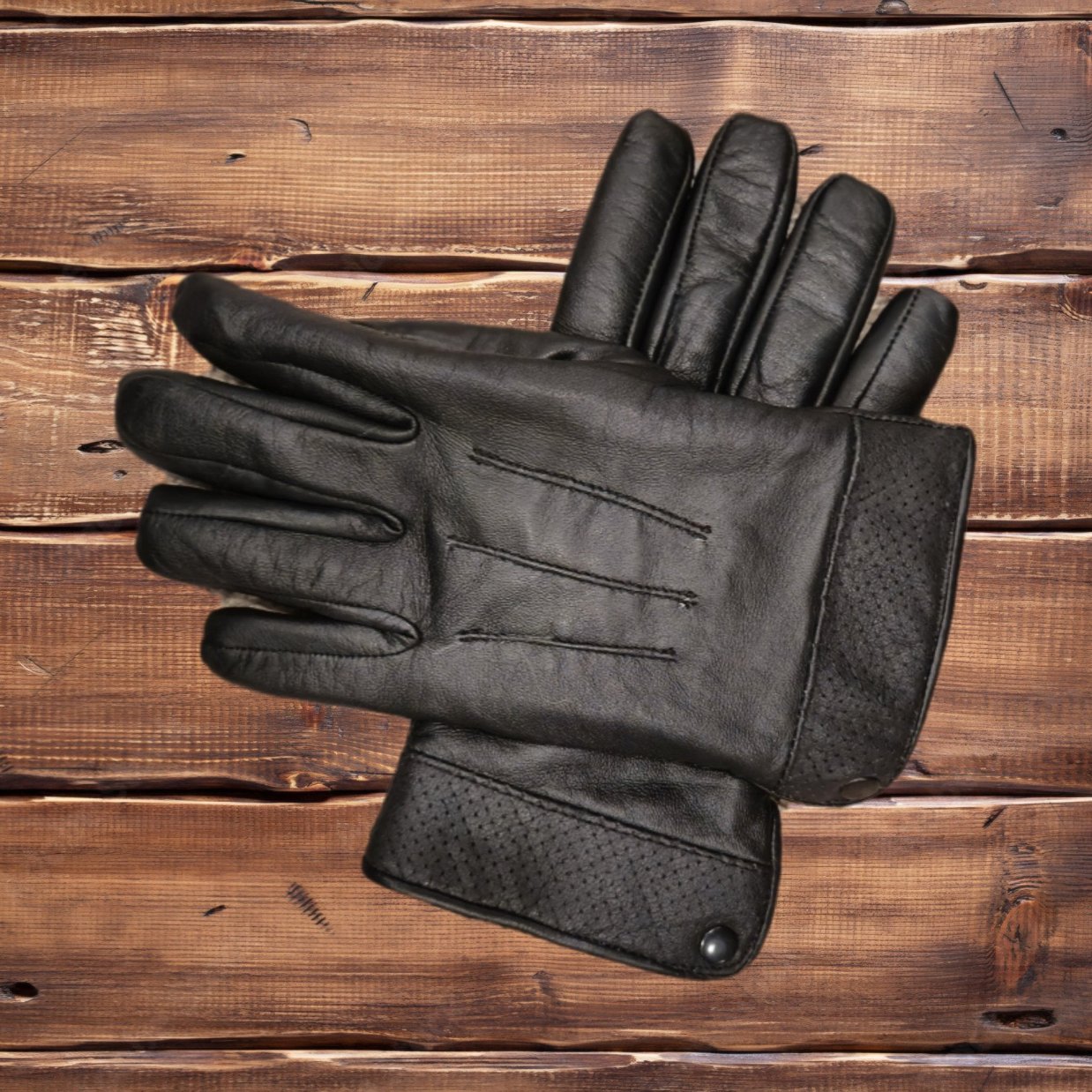 Winter Sheepskin Leather Gloves with Cashmere Lining